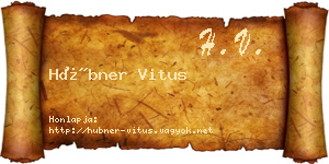 Hübner Vitus névjegykártya